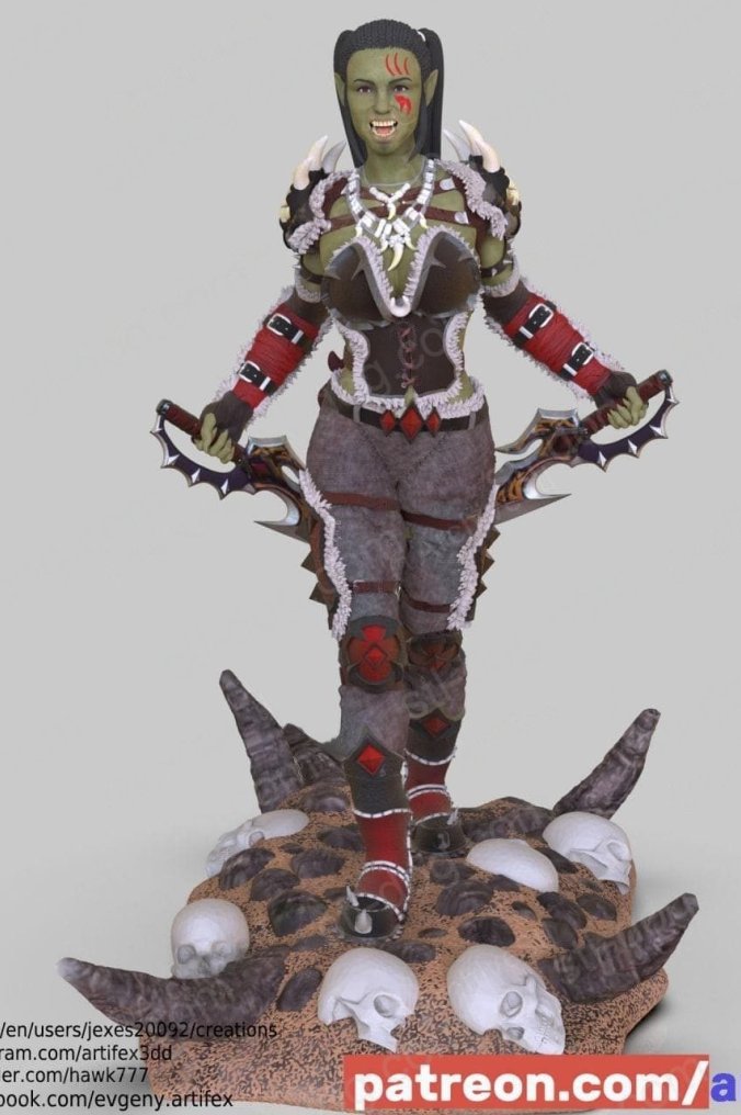 魔兽世界 (World of Warcraft) 半兽人迦罗娜 (Garona) 3D打印图纸